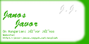 janos javor business card